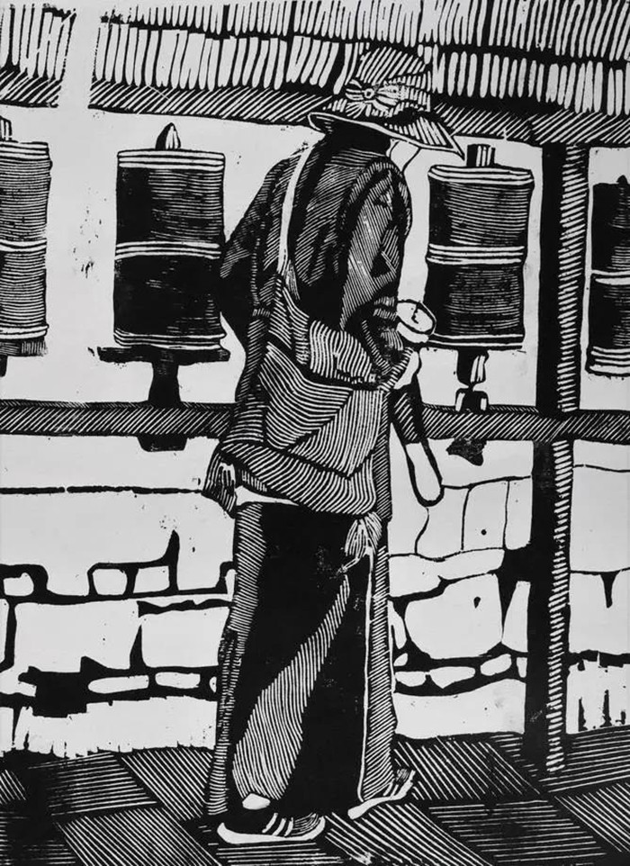 版画《甘南人民生活组画》